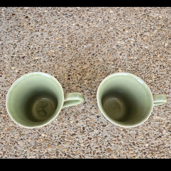 Casafina Deer Friends Mug Pair Red Nosed Reindeer Polka Dot Print On Green Sage - Picture 4 of 9